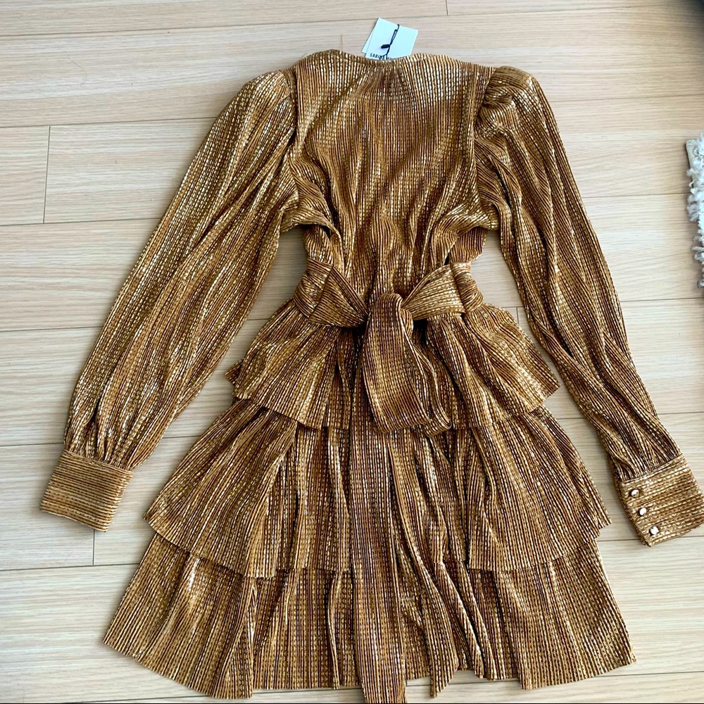 COPY - NEW! Sabina Musayev Mona Gold Metallic Dress - NWT - Picture 11 of 16